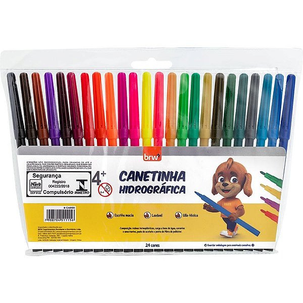 Caneta Hidrográfica 24 Cores Blister