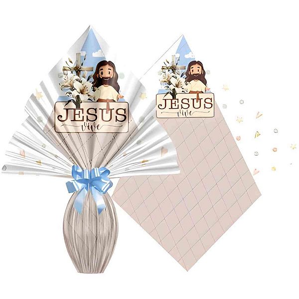 Embalagem P/OVO de Páscoa 34X34CM Páscoa Crista Pratic PCT.C/25