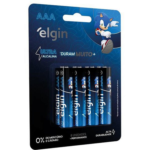 Pilha Alcalina Palito AAA 5 BLISTERSX8UNIDS. Caixa