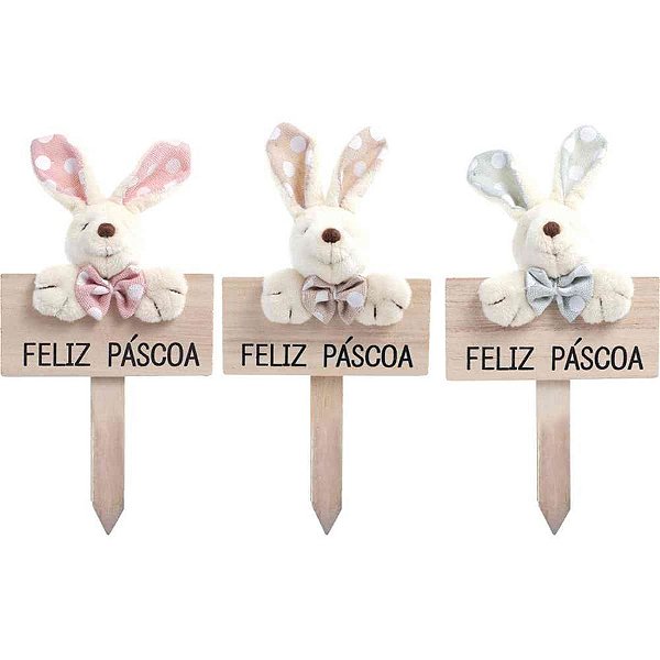 Decoração de Páscoa Plaquinha Feliz Páscoa 22CM(S) (0000001286557)