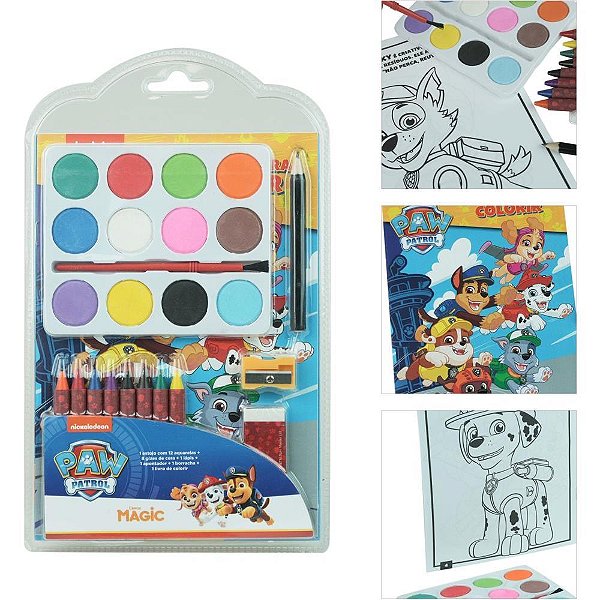 Livro Aquarela Patrulha Canina Mini KIT