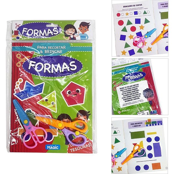 Livro de Atividades Recortar e Brincar Formas 16PG