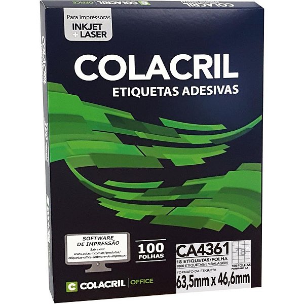 Etiqueta A4 63,5X46,6MM 100 Folhas PCT.C/100