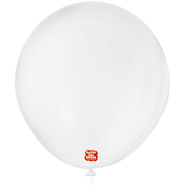 Balão 7 Liso Redondo Branco Polar PCT.C/50