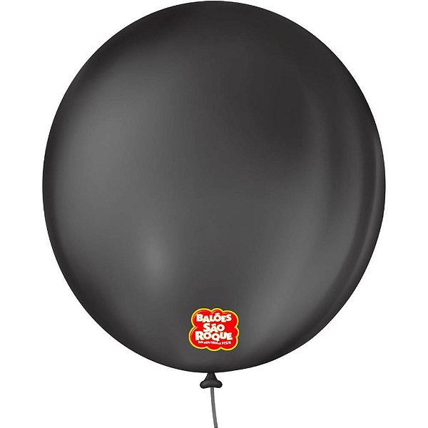 Balão 9 Liso Redondo Preto Ebano PCT.C/50