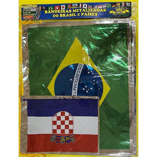 Copa do Mundo Bandeira Paises 10M. Plástica Pacote