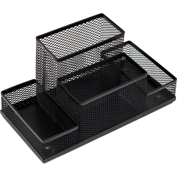 Acessório para Mesa Aramado 4 Reparticoes Preto