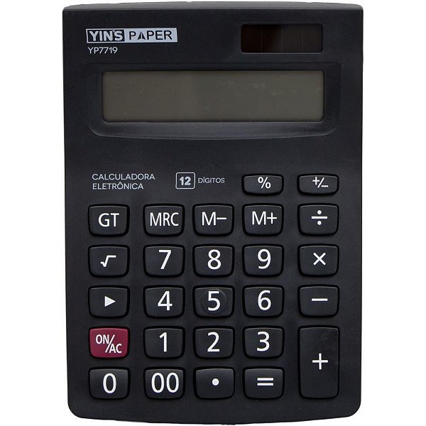 Calculadora de Mesa 12 Digitos Preta