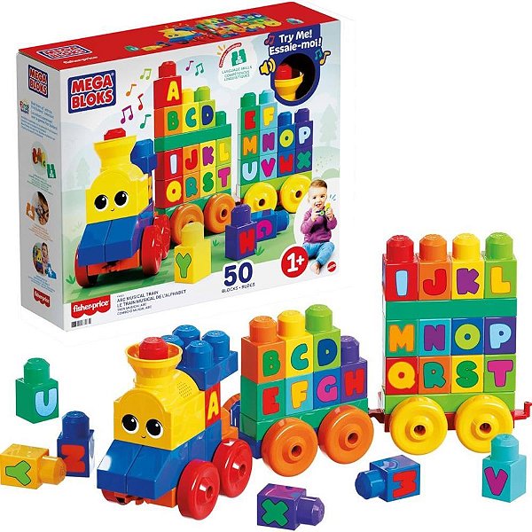 Mega BLOKS TREM Aprendiz. Musical ABC 50P