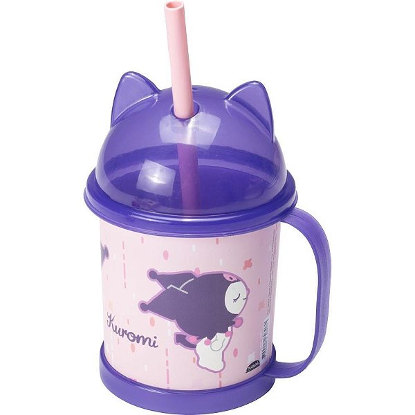 Caneca Decorada Kuromi Ludica C/TAMPA 360ML