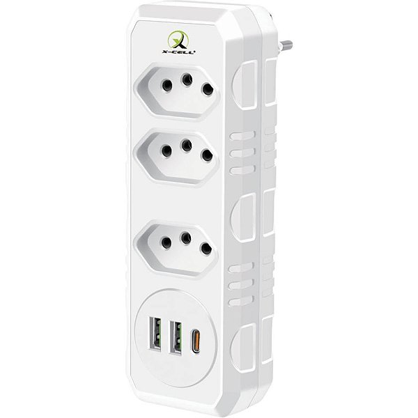 Adaptador para Tomada Multifuncional 2P+T 10A Bivolt