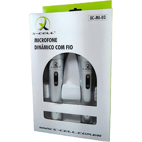 Microfone KIT 2UND C/FIO 2,5M Sortido