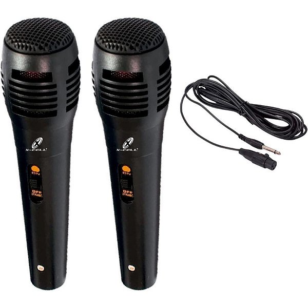 Microfone KIT 2UND C/FIO 2,5M Sortido