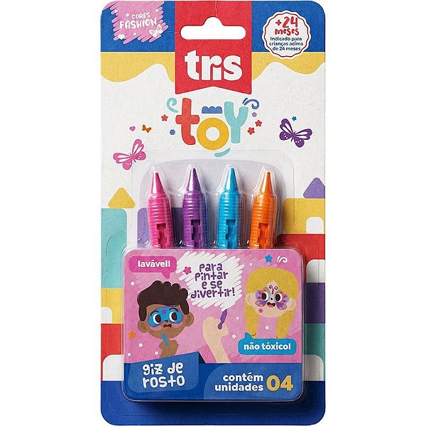 Giz de Cera Jumbo TRIS TOY Facial Fashion Blister