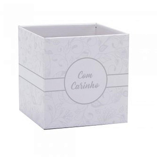 Cachepot Paper Decorado Pote 15 BLANC Quadrado Pacote com 10