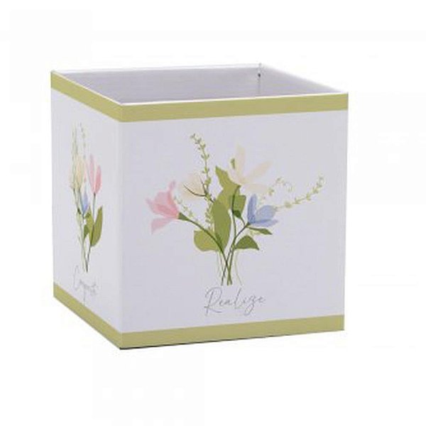 Cachepot Paper Decorado Pote 15 Jardim Quadrado Pacote com 10
