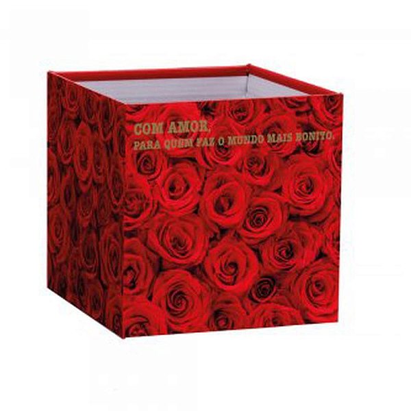 Cachepot Paper Decorado Pote 15 Scarlet Quadrado Pacote com 10