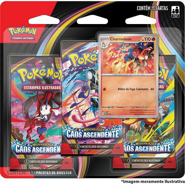Jogo de Cartas Pokemon ME 04 Caos Ascendente Blister com 03
