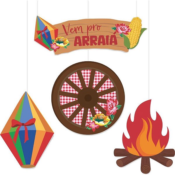 Festa Junina Enfeite Aereos Xodo Pacote com 04