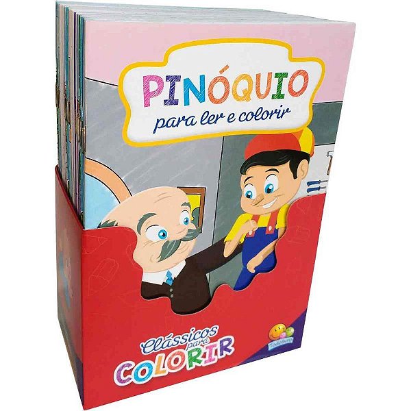 Livro Infantil Colorir Clássicos para Colorir 8 Titulos Display com 40