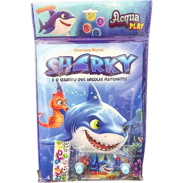 Livro Brinquedo Ilustrado Acqua PLAY SHARKY 21 X 28 16 Páginas