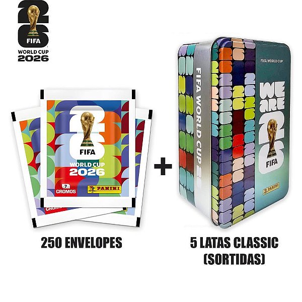 Copa Panini 2026 Figurinhas Fifa Envelope com 7 Caixa com 250