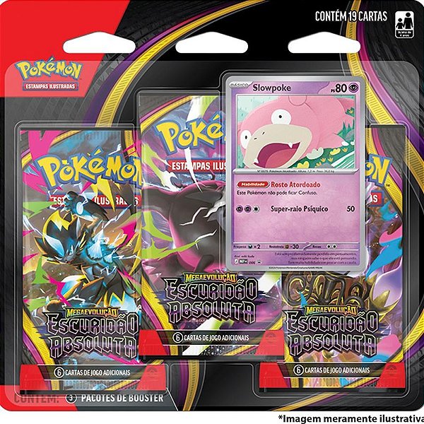 Jogo de Cartas Pokemon ME05 Escuridao Absolut Blister com 03