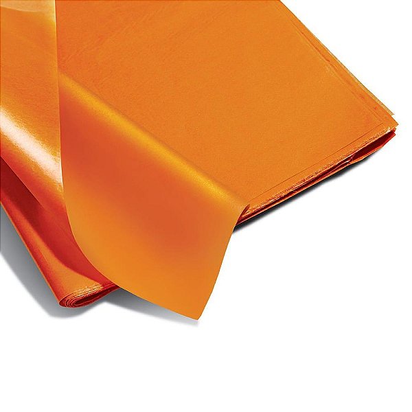 Papel de Seda Laranja 48X60CM 20G Pacote com 100