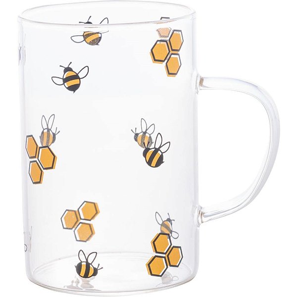 Caneca de Vidro Bee 280ML KIT com 02