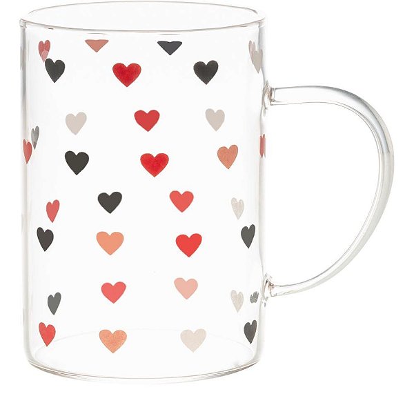 Caneca de Vidro Love 200ML Caixa com 06
