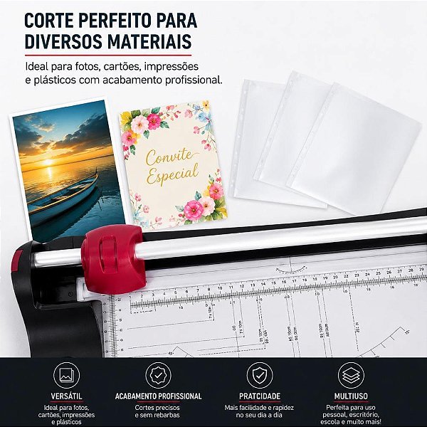 Guilhotina Refiladora PC-TR420V para 10 Folhas A4