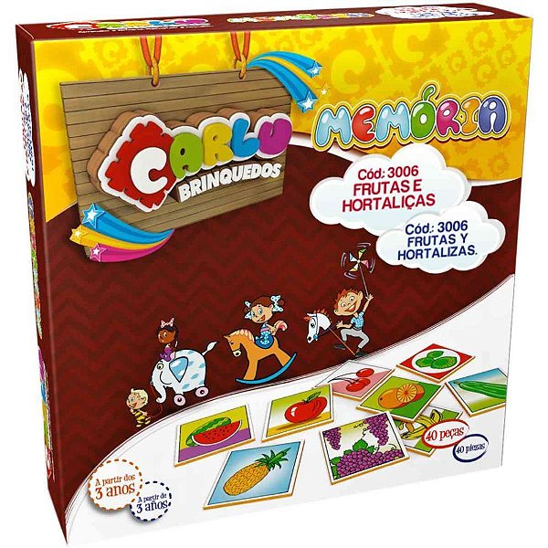 Jogo da Memória Frutas e Hortaliças em Madeira 40P
