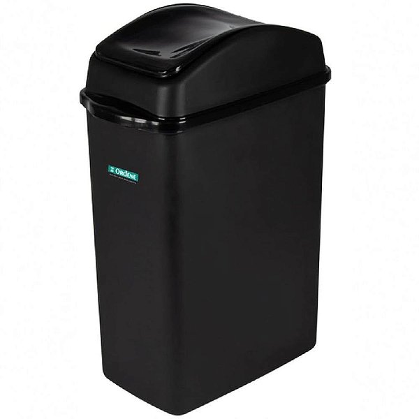 Lixeira para Escritório Plástica Preta 20,5L
