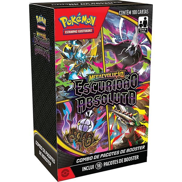 Jogo de Cartas Pokemon ME05 Escuridao Absolut Display com 18