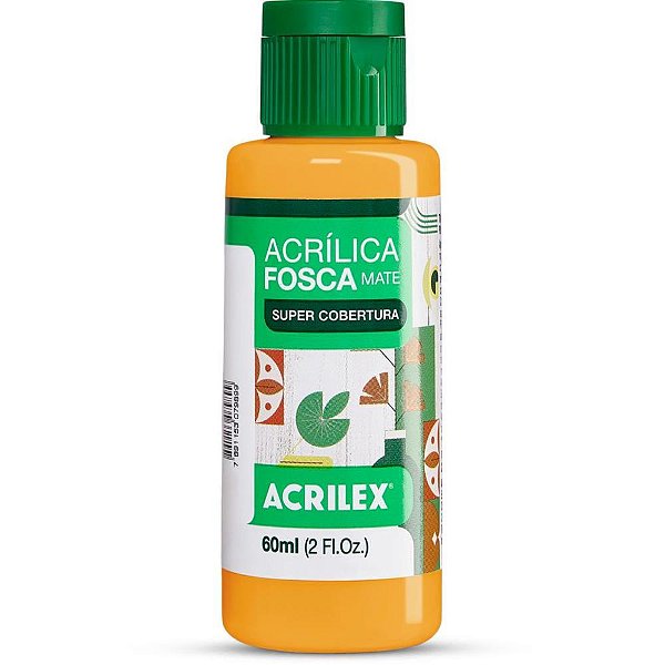 Tinta Acrílica Fosca 60ML Amarelo Ouro Pacote com 03