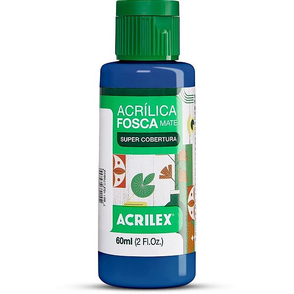 Tinta Acrílica Fosca 60ML Azul Turquesa Pacote com 03