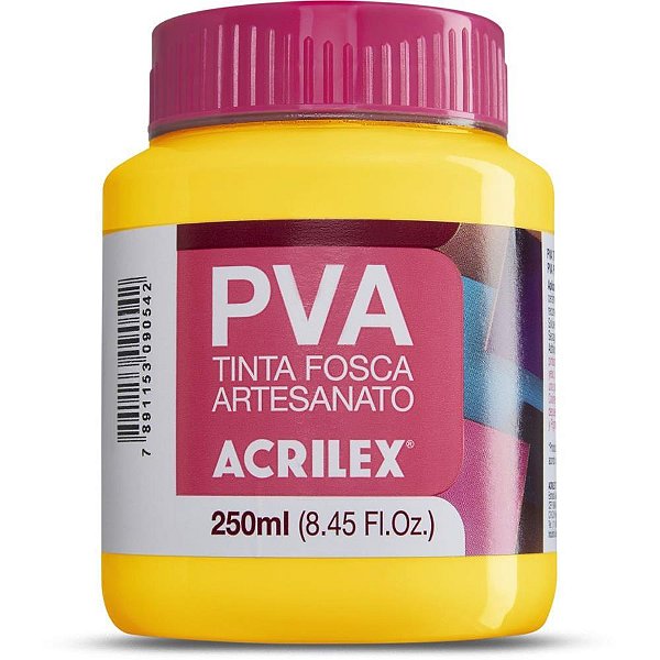 Tinta PVA 250ML. Amarelo Ouro Pacote com 03