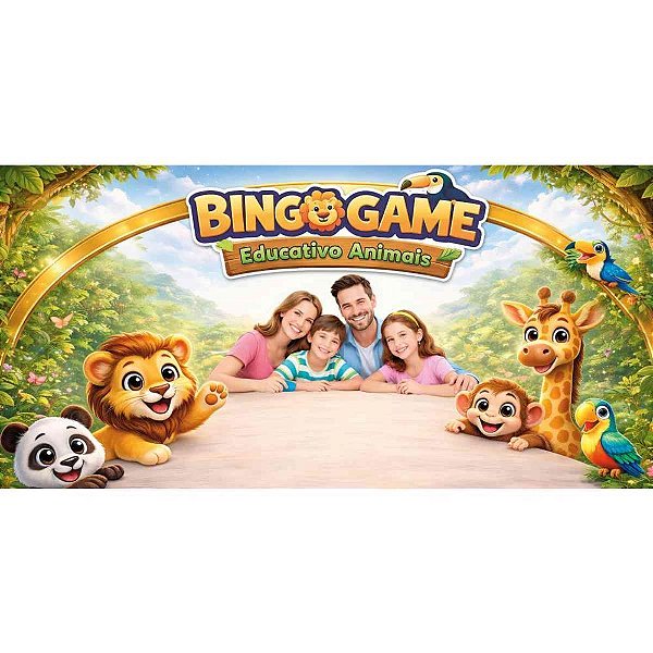 Jogo de Bingo Bingo Game Educativos Animais