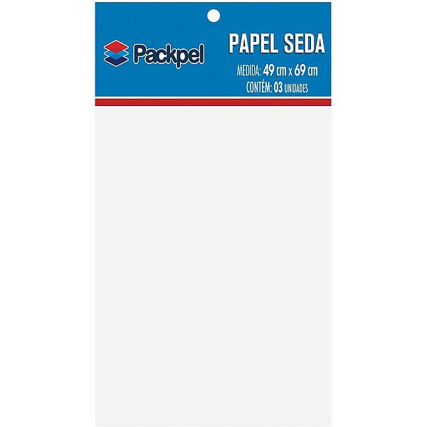 Papel de Seda Branco 49X69CM Pacote com 03