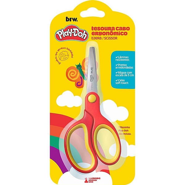 Tesoura Escolar PLAY-DOH Ergonômica 13CM