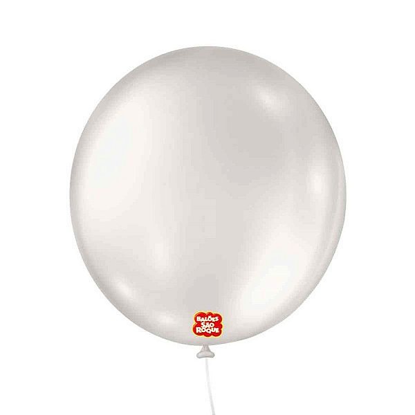 Balão 7 Liso Redondo Branco Perola Pacote com 50