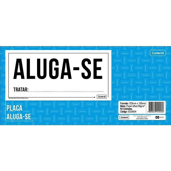 Impresso Administrativo ALUGA-SE 15X32,5CM