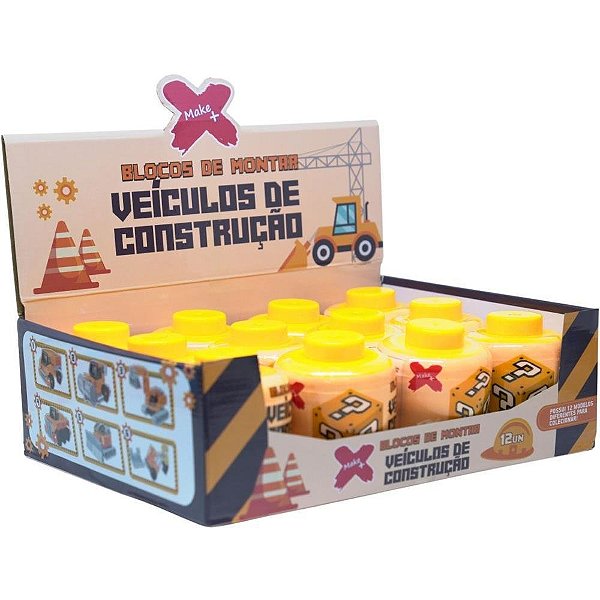 Brinquedo para Montar Veículos de Construção SURP Sortidos Display com 12