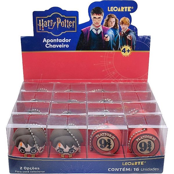 Apontador com Depósito HARRY Potter Chaveiro 3D 2 Modelos Display com 16
