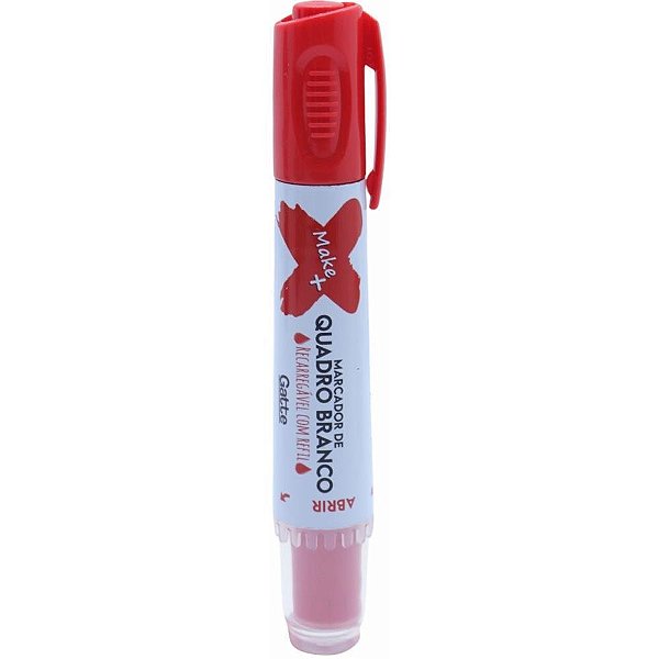 Pincel Quadro Branco QB Recarregável com Refil Vermel Caixa com 12