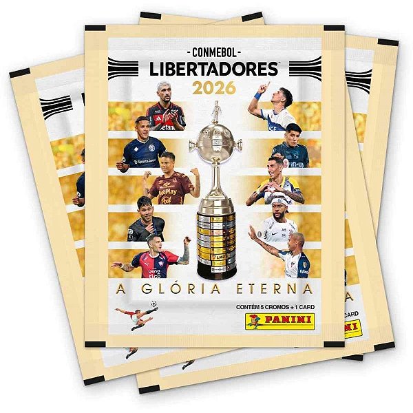 Figurinhas Libertadores Conmebol 2026 Pacote com 6 Unidades