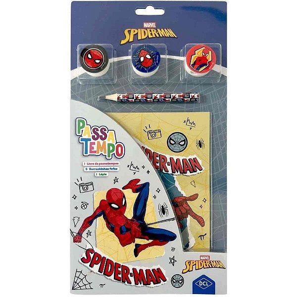 Livro Brinquedo Ilustrado Passatempo SPIDER-MAN 11 Peças
