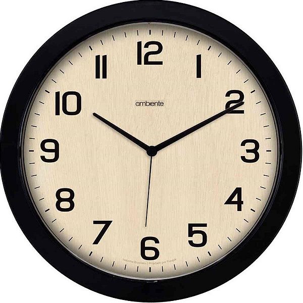 Relógio de Parede Redondo Fundo Bege 27,7CM
