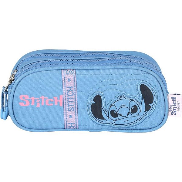 Estojo Triplo STITCH Azul Tecido (6926845749307)