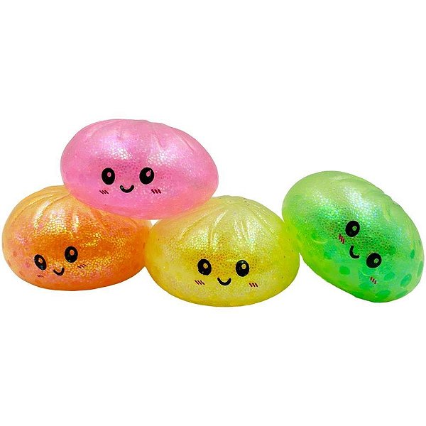 Miniatura Colecionável Squish Dumplings Glitter Display com 12 Unidades